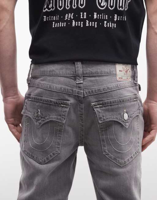 True Religion - Ricky - Jeans dritti lavaggio grigio gesso, 5 di 5