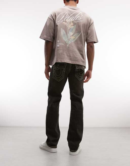 True Religion - Ricky - Jeans slim a T con tasche con patta lavaggio marrone, 3 di 5