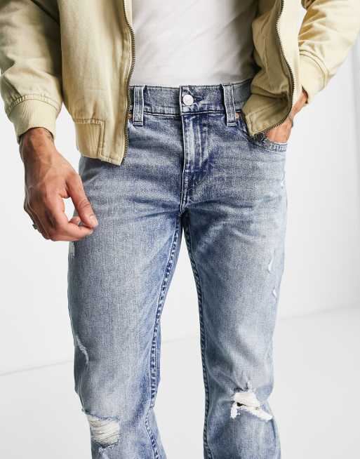 Ripped straight-fit jeans - Men