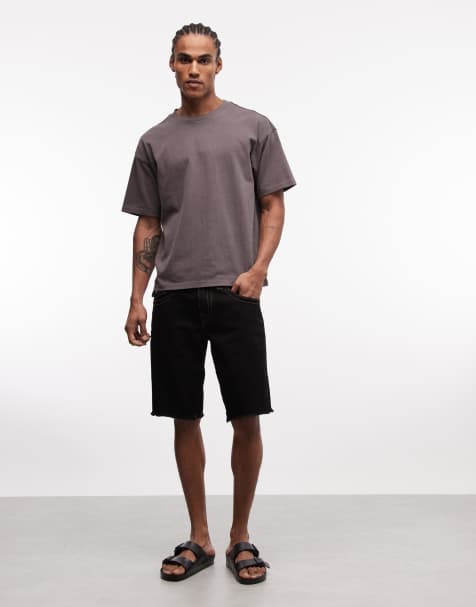 True Religion - Ricky - Short met gerafelde zoom in zwart met spoeling - view 1