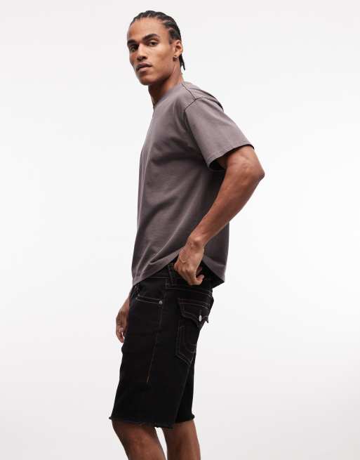 True Religion - Ricky - Short met gerafelde zoom in zwart met spoeling, 3 van 5