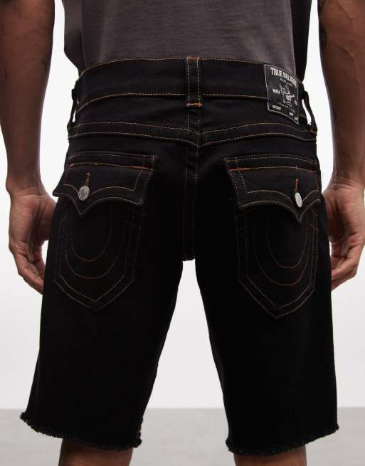 True Religion - Ricky - Short met gerafelde zoom in zwart met spoeling, 4 van 5