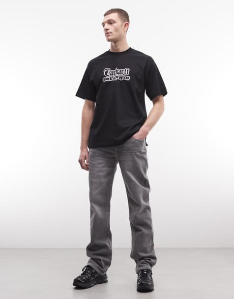 True Religion ricky straight jeans in grey chalk wash - view 1