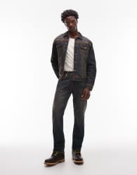 True Religion Ricky super flatlock flap pocket jeans co-ord in dark indigo wash