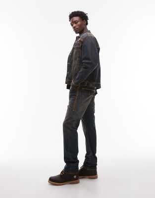 True Religion Ricky Super Flatlock Flap Pocket Jeans In Blue