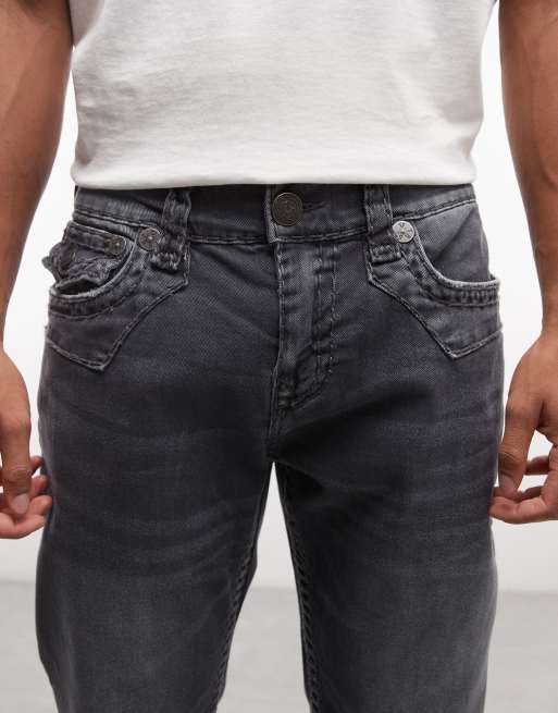 True Religion – Ricky – Super T – Bleksvarta, raka jeans, 5 av 5