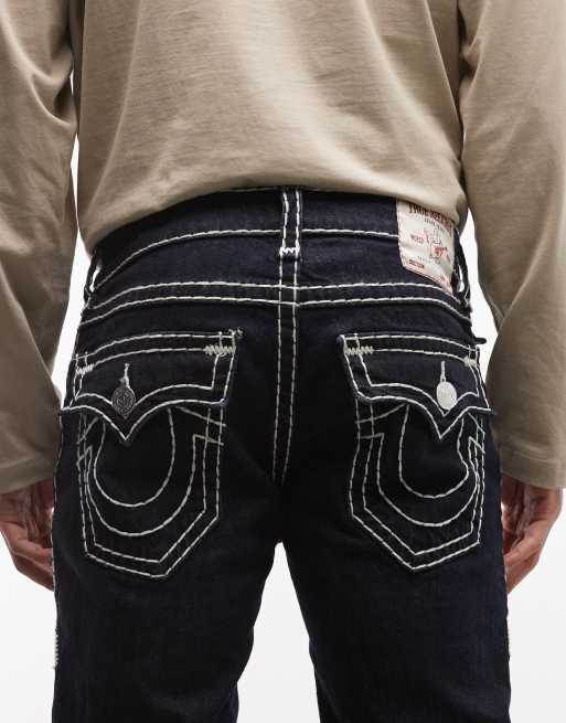 True Religion - Ricky Super T - Rechte jeans in indigo met spoeling, 4 van 5