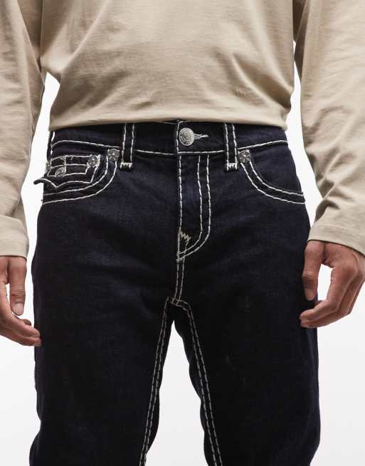 True Religion - Ricky Super T - Rechte jeans in indigo met spoeling, 5 van 5