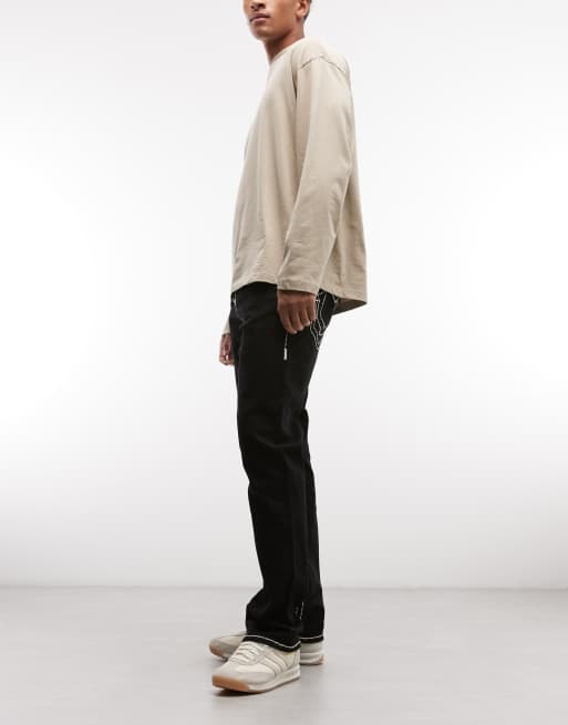 True Religion Ricky Super T straight jeans in rinse black, 3 of 5