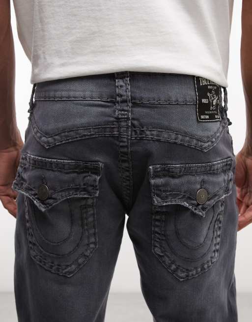 True Religion – Ricky Super T – Straight Jeans in schwarzer Waschung, 4 von 5