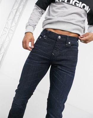 True Religion Rocco silver print pocket skinny fit jeans-Blue