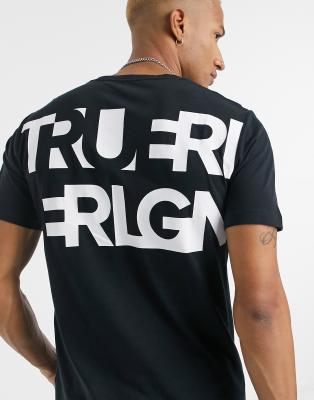 True Religion Schwarzes T Shirt Mit Print Am Rucken Iebem Morelos