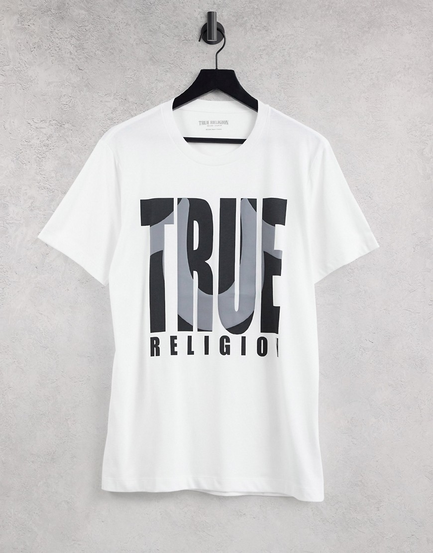 True Religion shadow horseshoe logo t-shirt-White