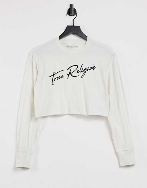 True Religion signature long sleeve crew neck in grey