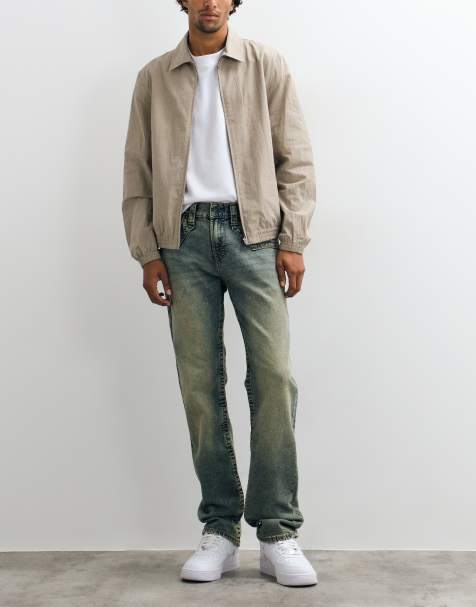 True Religion straight fit ricky flap pocket jimmy jeans in faded light blue wash - view 1