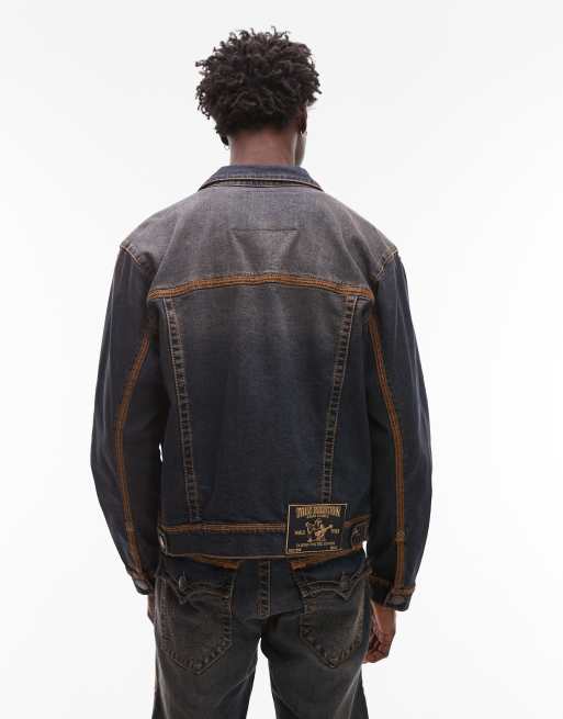 True Religion - Super Flatlock - Trucker-jakke i denim i mørk indigoblå vask - Del af sæt, 3 af 5
