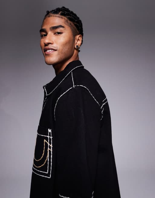 True Religion super oversized denim shirt in dark indigo | ASOS