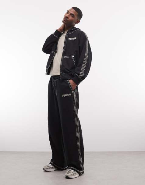True Religion Super T baggy sweatpant co-ord in jet black