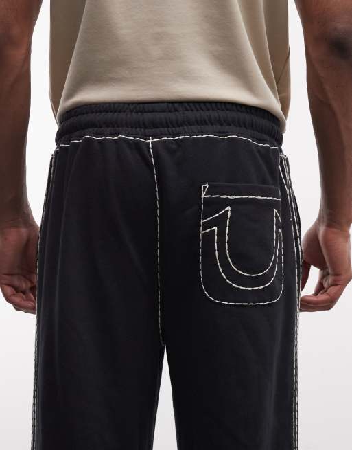 True Religion – Super T – Czarne luźne spodnie dresowe, część zestawu, 5 z 5
