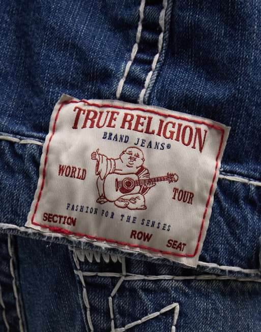 True Religion - Super T - Giacca in denim multitasche con spalle scivolate blu lavaggio medio in coordinato, 3 di 5
