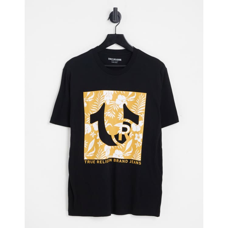 true religion black and gold t shirt