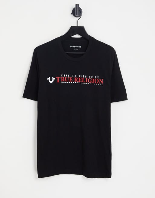 True Religion - T-shirt à imprimé dans le dos - Noir