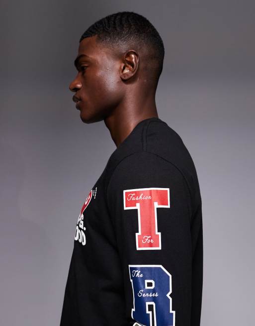 True Religion - T-shirt à manches longues avec logo et imprimés sur la manche - Noir, 4 de 5