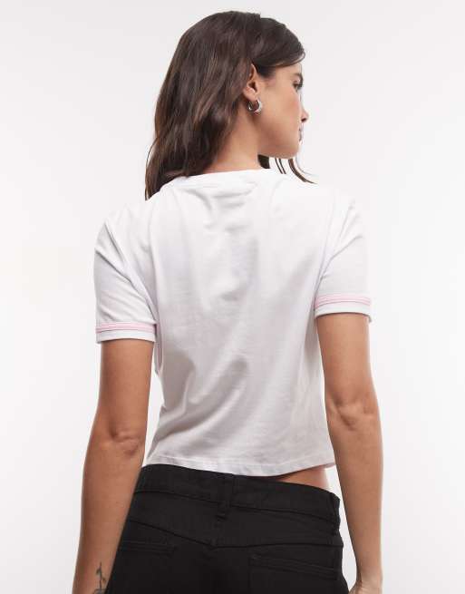 True Religion T-Shirt für Babys mit Kristall-Logo in Weiß, 4 von 4