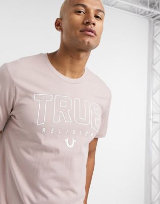 True Religion T-shirt in pink with 