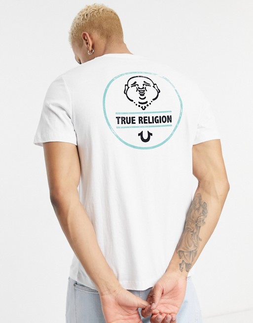 True Religion t-shirt in white with back print logo