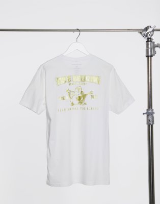 true religion white and gold t shirt
