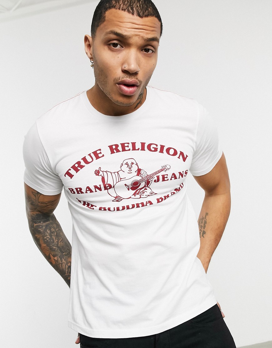 True Religion - T-shirt met boeddha in wit