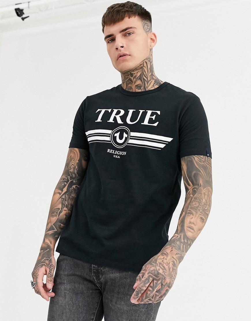 True Religion - T-shirt met logo in zwart