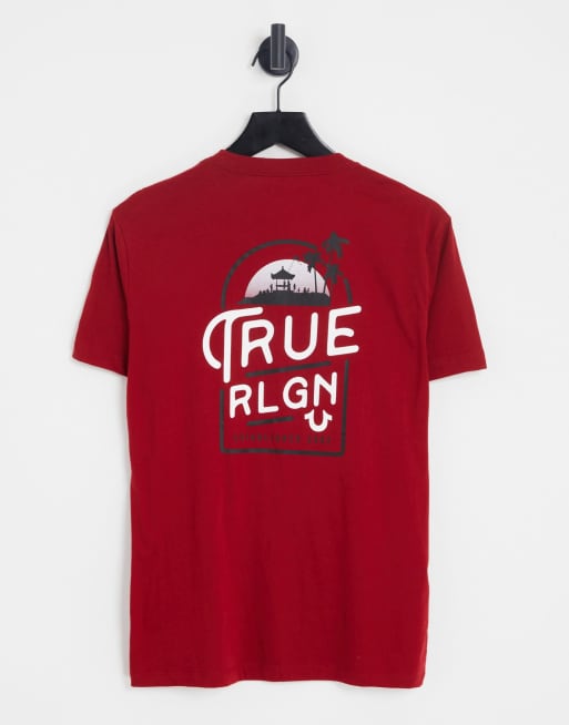 True Religion - T-shirt met logoprint op de achterkant in rood