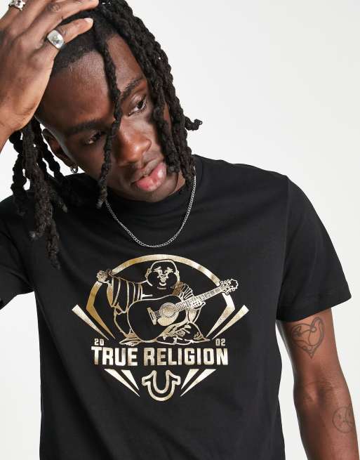 True Religion - T-shirt met print in zwart