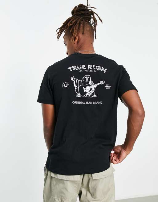 True Religion - T-shirt met print op de achterkant in zwart