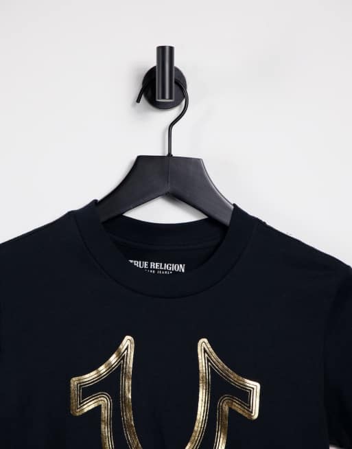 true religion black and gold t shirt