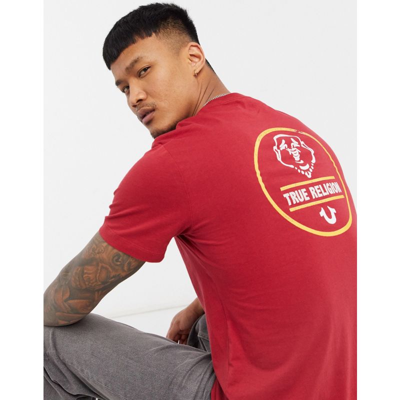 Uomo T-shirt e Canotte True Religion - T-shirt rossa con logo sul retro