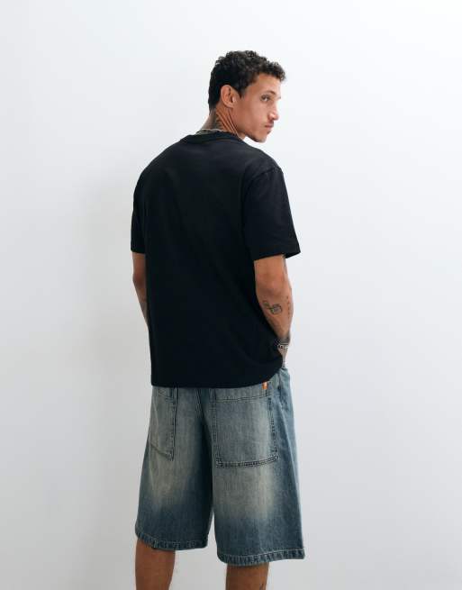 True Religion - T-shirt standard fit nera a maniche corte con stampa di Buddha, 4 di 5