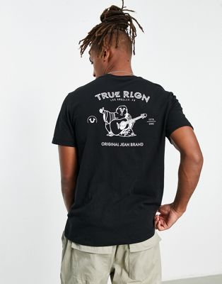 True Religion t-shirt with back print in black