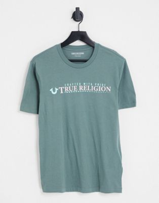 True Religion T-shirt With Print In Green