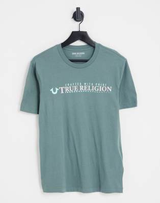 True Religion T-shirt With Print In Green