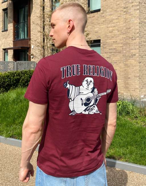 True Religion – T-shirt z okrągłym dekoltem i nadrukiem Buddy