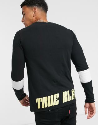 True Religion tailored sport long sleeve crew neck jumper-Black