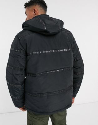 true religion hooded puffer jacket