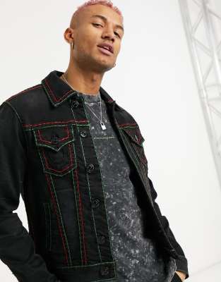 true religion black denim jacket