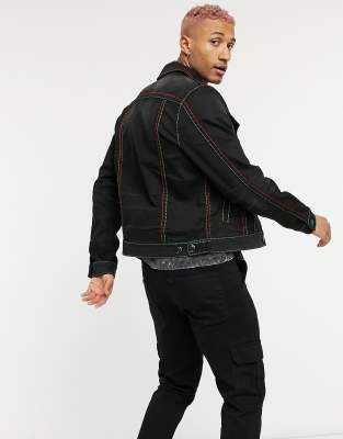true religion denim jacket black