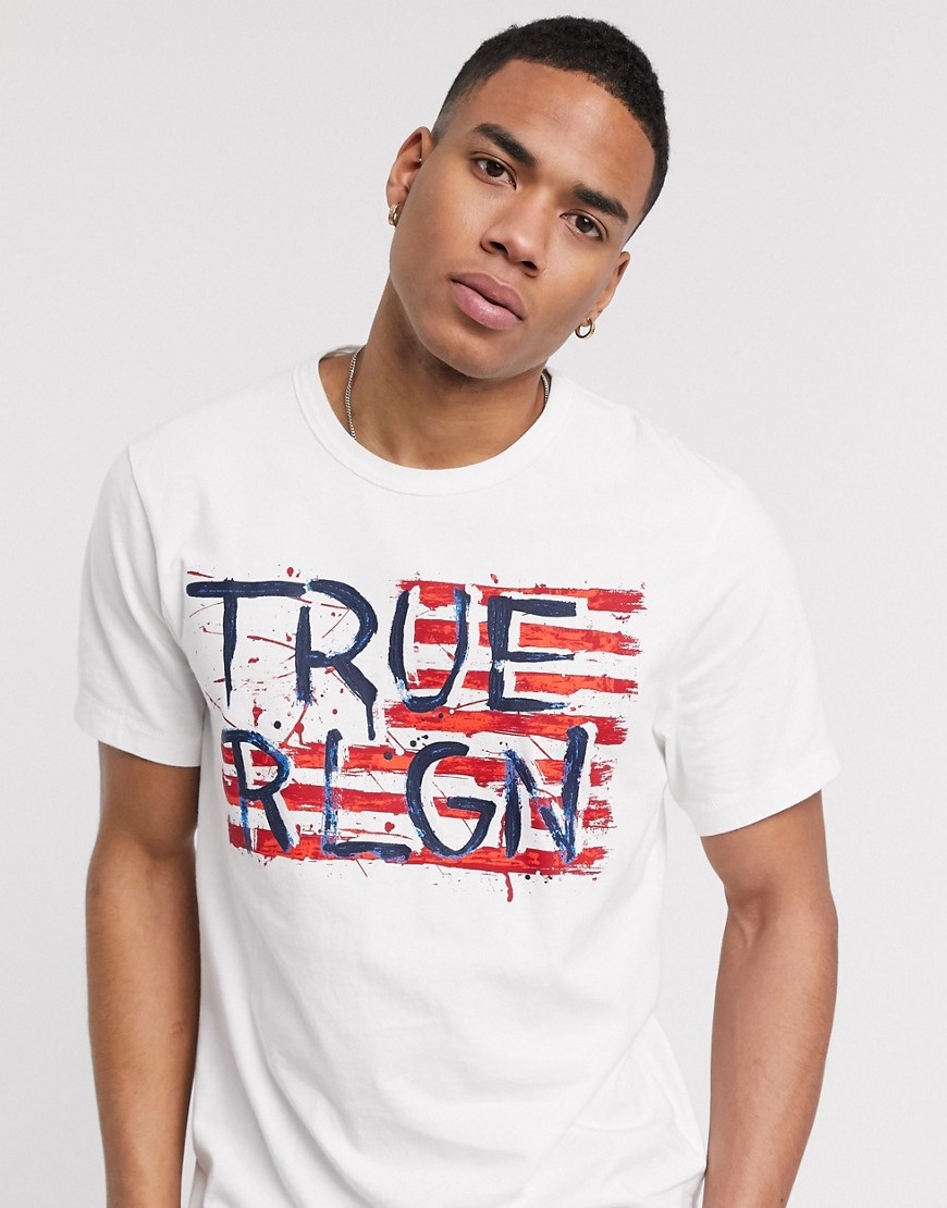 True Religion true painted flag t-shirt-White
