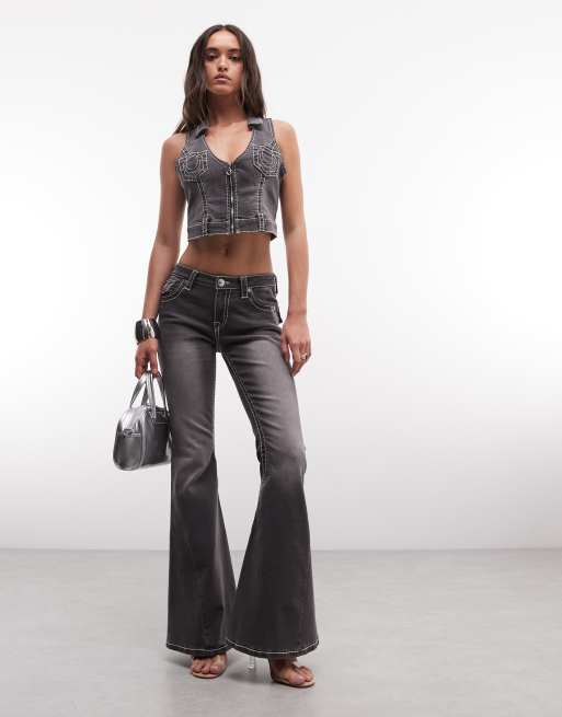 True Religion - Co-ord set met gedraaide naden in grijs met wassing, 3 van 3