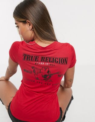 True Religion v neck back logo t-shirt 